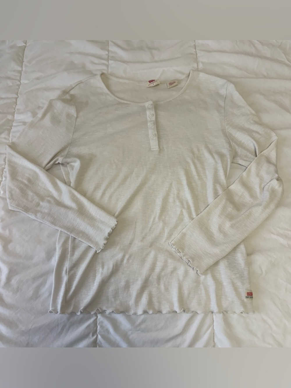 Levi's White Shirt with Ruffle Details